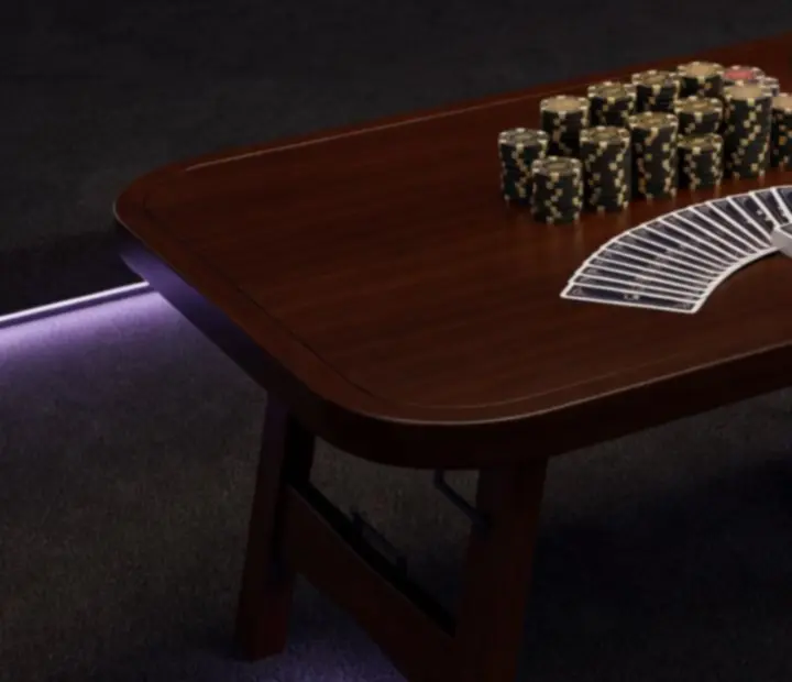 Kompletny zestaw do blackjacka: stół, żetony, karty i elementy dekoracyjne