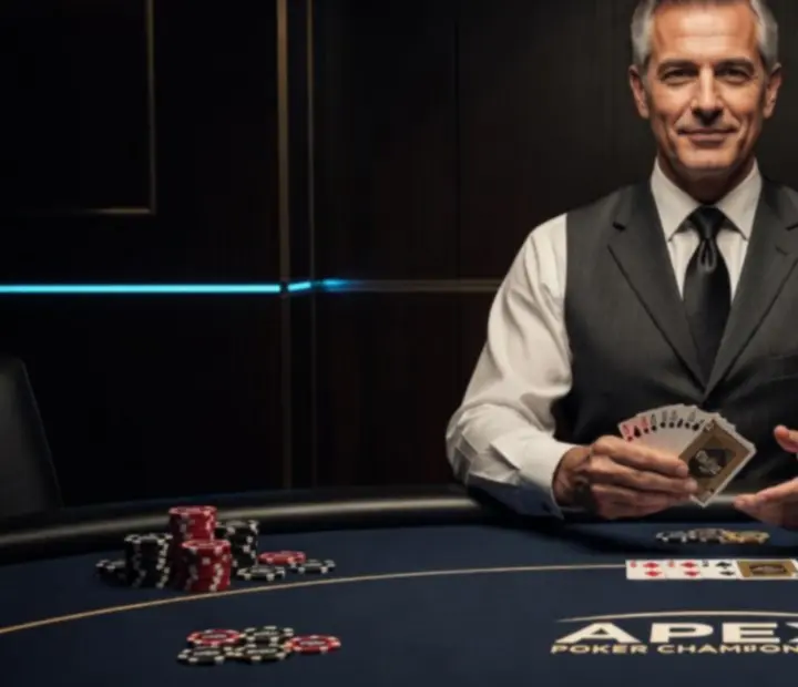 Profesjonalny krupier prowadzący pokerowy wieczór