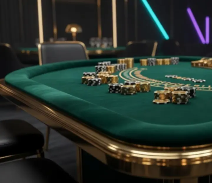 Nowoczesny, podświetlany stół blackjack z profesjonalnym wykończeniem